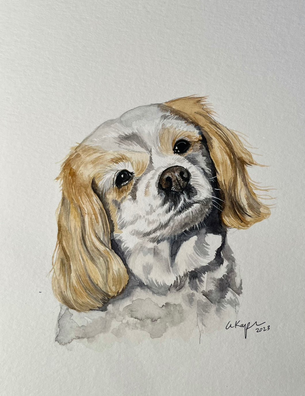 Small Custom Watercolor Pet Portrait 5x8