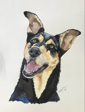 Load image into Gallery viewer, Small Custom Watercolor Pet Portrait 5x8&quot;
